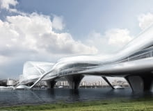 Paik Nam June Media Bridge w Seulu,to nie tylko most, ale również biblioteka, muzeum oraz centrum IT. Rozpoczęcie budowy rzeźbiarskiego mostu na rzece Han rozpocznie się w 2012 roku konstrukcja, ekologia, seul, most, korea południowa