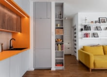 Nowoczesna kawalerka dla singla - projekt pracowni Interiorsy Nowoczesna kawalerka dla singla - projekt pracowni Interiorsy