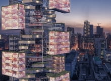 eVolo Skyscraper Competition 2020 - wieżowiec Epidemic Babel. Proj. D Lee, Gavin Shen, Weiyuan Xu, and Xinhao Yuan z Chin eVolo Skyscraper Competition 2020 - wieżowiec Epidemic Babel. Proj. D Lee, Gavin Shen, Weiyuan Xu, and Xinhao Yuan z Chin