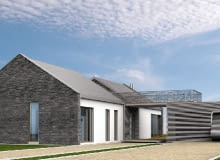 Widok domu od strony wejścia projekt domu jednorodzinnego