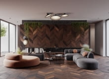 Deski ułożone we wzór jodełki francuskiej dodadzą eklektycznego charakteru nowoczesnym przestrzeniom, FertigDeska Chevron Dąb Antyk w eleganckim, ciemnym odcieniu szlachetnego dębu. Deski ułożone we wzór jodełki francuskiej dodadzą eklektycznego charakteru nowoczesnym przestrzeniom, FertigDeska Chevron Dąb Antyk w eleganckim, ciemnym odcieniu szlachetnego dębu.