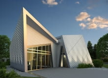 Wizualizacja prototypu domu The Villa Daniela Libeskinda, który stanie pod koniec września w niemieckim Datteln. zrównoważone budownictwo, daniel libeskind, niemcy, ekologia, libeskind villa, dom jednorodzinny