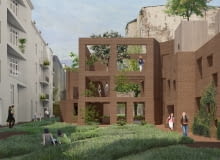 Dawne oficyny kamienic przy ul. Mariackiej w Katowicach. Proj. OVO Grąbczewscy Architekci. Dawne oficyny kamienic przy ul. Mariackiej w Katowicach. Proj. OVO Grąbczewscy Architekci.