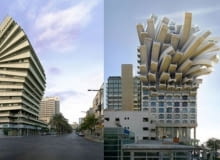 Architektoniczne fotomontaże z Tel Awiwu