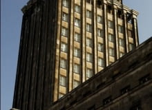 Prudential w Warszawie, konstrukcja opracowana przez inżyniera Stefana Bryłę. Wysokościwiec przed wojną stanowił drugi co do wysokości w Europie, a pierwszy w Polsce tak wysoki budynek. poznań, katowice, modernizm, wieżowce, warszawa, polska