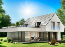 Dachówka betonowa Teviva TermoComfort, kolor grafitowy Dachówka betonowa Teviva TermoComfort, kolor grafitowy