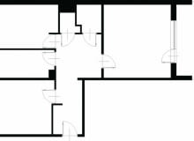 Kupiliśmy mieszkanie z drugiej ręki. Podczas planowanego remontu zamierzamy je nieco przebudować - szukamy m.in. pomysłu na wygodne miejsce do pracy (nie w salonie ani w sypialni). Jeden z pokoi chcemy przeznaczyć dla naszych dwóch córeczek. Marzy nam się duży stół, przy którym moglibyśmy jadać rodzinne posiłki, oraz garderoba. Czy uda się to wszystko zmieścić? Przebudowę utrudniają dwie ściany nośne - jedna wydziela pokój dzienny, druga znajduje się między kuchnią a średnim pokojem.