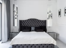 Styl glamour: mała sypialnia w bloku Styl glamour: mała sypialnia w bloku