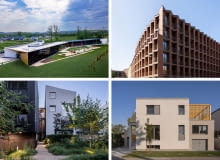 U góry: z lewej - przedszkole Ptasie Radio w Bobrownikach; Z prawej - Bernardyńska 1 we Wrocławiu. Na dole: z lewej - Murawa 2 w Poznaniu; Z prawej - Dom Szczotkowany w Swarzędzu