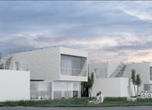 KoMo - osiedle domów jednorodzinnych w Krakowie w technologii betonu konopnego KoMo - osiedle domów jednorodzinnych w Krakowie w technologii betonu konopnego