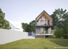 Dom nad jeziorem. Proj. 3XB Architekci Filip Banach