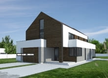Widok domu od strony wejścia projekt domu, dom jednorodzinny