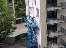 Mural na Stalowej 39 autorstwa Daniela „Chazme” Kalińskiego