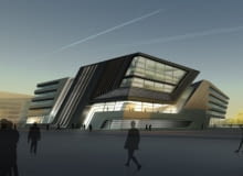 Biblioteka i Centrum Nauczania wiedeńskiego Uniwersytetu Ekonomii i Biznesu autorstwa Zahy Hadid konkurs, austria, zaha hadid, biblioteka