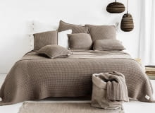 PLED PLECIONY BEŻOWY koc pleciony