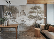 Tapeta oliwkowa na ścianę do salonu - naturalna harmonia w ciepłych tonach