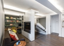 To mieszkanie zaprojektowane przez studio MKC Architects znajduje się na Manhattanie. małe mieszkanie, jak urządzić małe mieszkanie, kawalerka