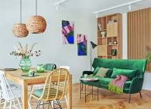W zielone gramy - aranżacja 55-metrowego mieszkania