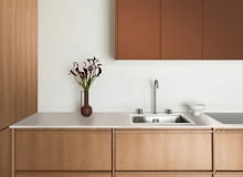 Woodeco Blat UltraFit Marmur Calacatta PK9024 płyta laminowana Dąb Karmel PD3053, Terracota PU1516