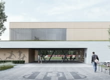 Elewacja frontowa zaprojektowanego budynku