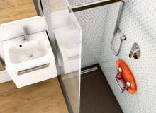 Składane siedzisko, tworzywo sztuczne i stal, udźwig 150 kg, nadaje się również np. do przedpokoju lub na balkon, wzór, Ravak Składane siedzisko, tworzywo sztuczne i stal, udźwig 150 kg, nadaje się również np. do przedpokoju lub na balkon, wzór, Ravak