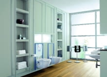 Stelaże podtynkowe do miski ustępowej mają wysokość 82-140 cm, szerokość 35-59 cm i głębokość 10-24 cm