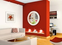 <B>Warto wiedzieć, że dzielić można nie tylko duże pomieszczenia. Robi się to także w mniejszych, szczególnie gdy chcemy wyraźnie wyróżnić strefy o odmiennym przeznaczeniu lub zapewnić każdemu z domowników własny kąt w jednym wnętrzu. Jeśli podziały przeprowadzimy nie tylko skutecznie, ale i pomysłowo, to ścianki i przegrody uda się wykorzystać również do innych celów - praktycznych i estetycznych.</B> <BR >Miejsce do pracy z widokiem na akwarium. Przegroda z płyt gipsowo-kartonowych oddziela domowe biuro od części wypoczynkowej. Jeśli ta zabudowa będzie odpowiednio gruba, można ją wykorzystać jako miejsce, np. na akwarium. Od strony pokoju w ściance wycinamy okrągły otwór z ramą zamocowaną nitami, który wygląda jak bulaj. Od strony biurka wycięcie ma kształt tradycyjnego zbiornika, jest jednak od niego nieco wyższe, by umożliwić karmienie ryb i wymianę wody.