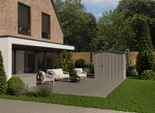 Domek ogrodowy Juno w wersji Modern z dachem dwuspadowym Domek ogrodowy Juno w wersji Modern z dachem dwuspadowym