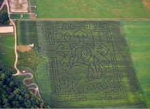 Tegoroczny labirynt w Kurozwękach. Wykonano go na polu kukurydzy, jest największy w Polsce Tegoroczny labirynt w Kurozwękach. Wykonano go na polu kukurydzy, jest największy w Polsce