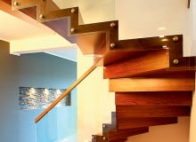 Schody dywanowe ze szklaną balustradą schody gotowe, schody wewnętrzne