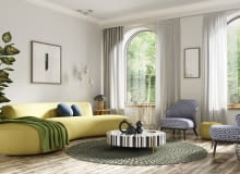 Mieszkanie z żółto-niebieskimi dodatkami