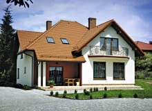 Dach kryty dachówką cementową Dach kryty dachówką cementową