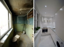 Kuchnia przed metamorfozą i po niej. wąska kuchnia, metamorfoza wnętrz,