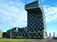 projekt, rotterdam, wieża, modernizacja, kontener, holandia, neutelings riedijk architects, architektura kontenerowa, szkoła, port, budynek