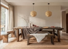 Jadalnia w stylu japandi.