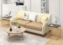 Kwadratowy stolik kawowy ze szklanym blatem Kwadratowy stolik kawowy ze szklanym blatem