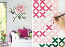 haft krzyżykowy, ściana, DIY, zrób to sam