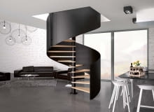 TRIO BIS, buk, metal, szer. schodów do wyboru od 120 do 160 cm, na zamówienie, Rintal