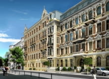 Tak będzie wyglądać kamienica przy Foksal 13 (po lewej) z 1899 r. - dwa ryzality, trójkątne frontony, pilastry, pasy boniowania, zdobne naczółki okien. Detale zostały usunięte w latach 30. XX wieku, kiedy właścicielem domu był król czekolady Jan Wedel. Kamienica pod numerem 15 (po prawej) też odzyska dawny blask, a malowidła aniołków z klatki schodowej znów będą jak nowe ZDJĘCIE DO WKŁADKI: DLOWA Strony Lokalne Warszawa