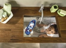 Transparentna umywalka od LAGO umywalka, design, łazienka