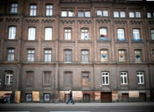 Osiedle Poznańskiego w Łodzi 21.11.2010 LODZ , OSIEDLE POZNANSKIEGO PRZY ULICY OGRODOWEJ NAPRZECIWKO MANUFAKTURY .