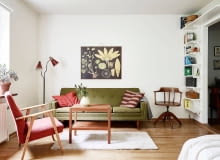 Mieszkanie w stylu lat 50. Salon. mieszkanie, jasne mieszkanie, skandynawski styl, mieszkanie w stylu lat 50.