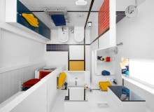 Taki wystrój narzuca żelazną konsekwencję w doborze kolorów wszystkich dodatków. Ręczniki i łazienkowe akcesoria - nawet te niewielkie, mniej rzucające się w oczy - są czerwone, żółte lub niebieskie. Każda inna barwa zakłóciłaby harmonię i popsułaby efekt. Taki wystrój narzuca żelazną konsekwencję w doborze kolorów wszystkich dodatków. Ręczniki i łazienkowe akcesoria - nawet te niewielkie, mniej rzucające się w oczy - są czerwone, żółte lub niebieskie. Każda inna barwa zakłóciłaby harmonię i popsułaby efekt.