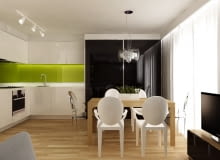 Efekt barwionego szkła na ścianie. Projekt: Icona studio