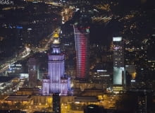 Warszawa widziana nocą z lotu ptaka Warszawa widziana nocą z lotu ptaka