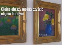 Ramę i sam obraz powinno się czyścić osobno. Metodę oczyszczania płótna najlepiej przetestować na tej części, która jest schowana pod ramą Ramę i sam obraz powinno się czyścić osobno. Metodę oczyszczania płótna najlepiej przetestować na tej części, która jest schowana pod ramą