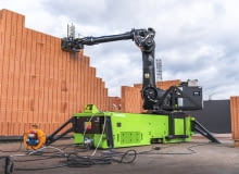 Robot murarski na budowie przedszkola w Koronowie