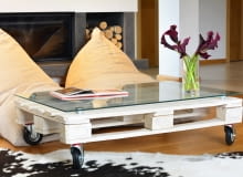 Stolik kawowy z palety - na kółkach