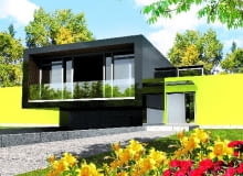 Elewacja północna, dom z rodzinną kuchnią Elewacja północna, dom z rodzinną kuchnią