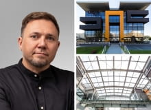 Z lewej: Maciej Zuber; Z prawej: biurowiec JSW w Katowicach Z lewej: Maciej Zuber; Z prawej: biurowiec JSW w Katowicach